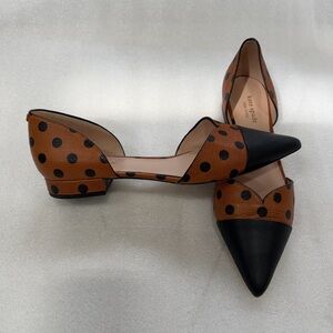 kate spade Brown & Black Polka Dot Pointed D'Orsay Flats